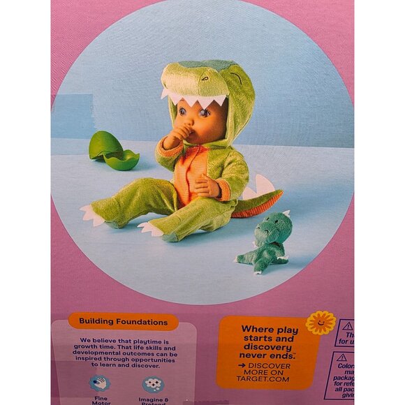 Giggle Scape Dinosaur Doll Costume Set Fits 14" Dolls Ages 3+ Outfit Plush & Egg - Picture 4 of 4